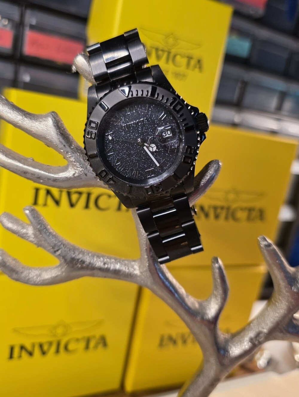 Invicta All-Black 40mm Unisex Watch w/ Textured Dial